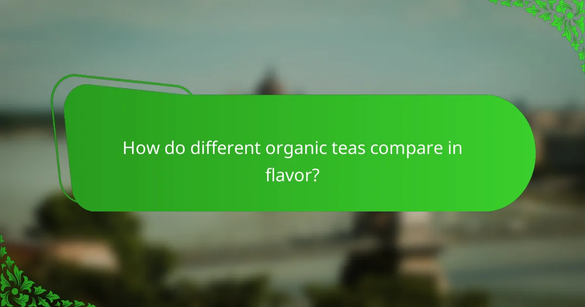 How do different organic teas compare in flavor?